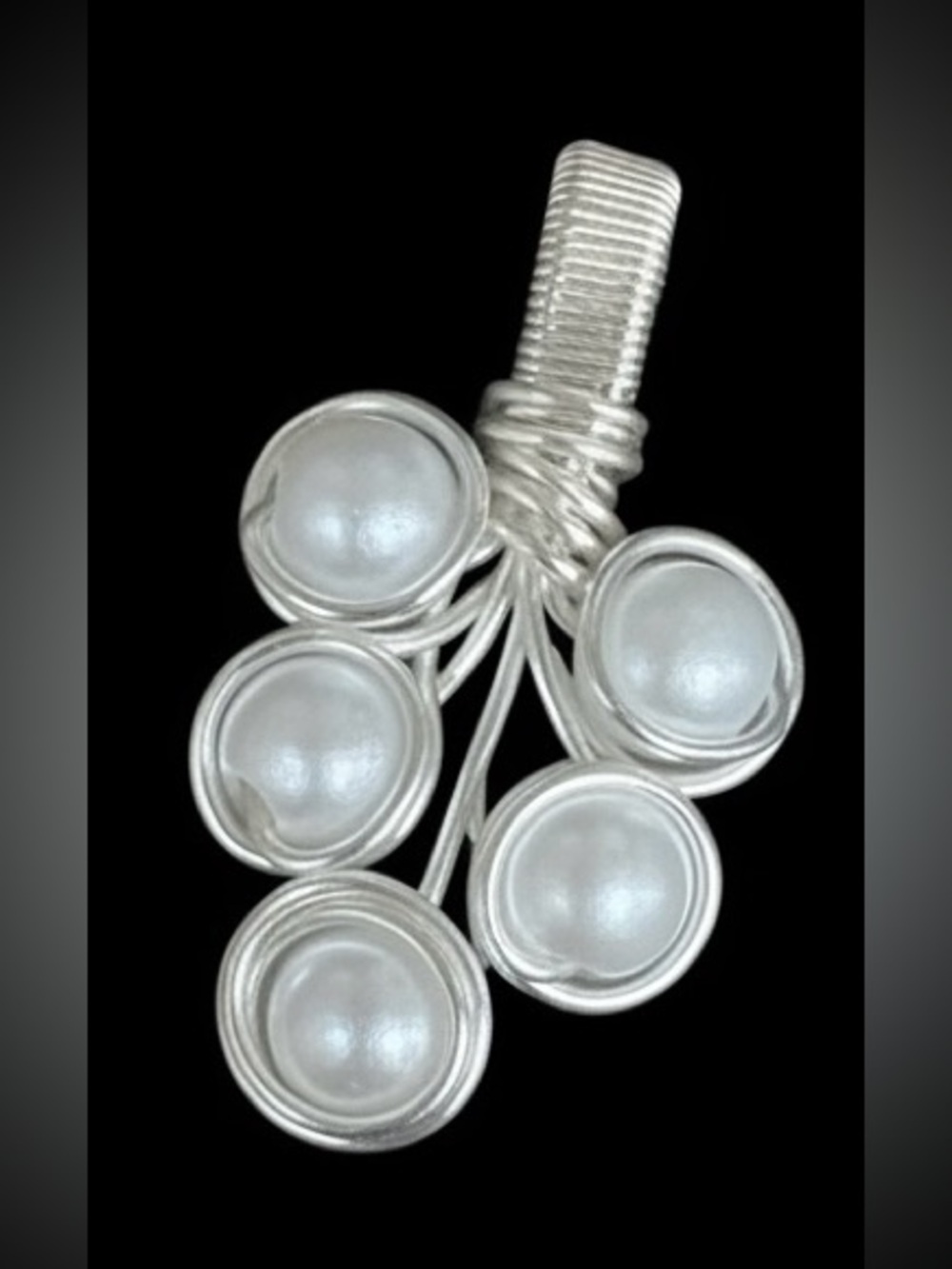 Silver White Pearl Cluster Pendant for necklace
